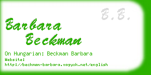 barbara beckman business card